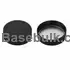 38 mm black ribbed plastic cap with induction heat seal liner